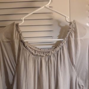 BAMBOO SHEER SILK OVERLAY PEASANT BLOUSE M